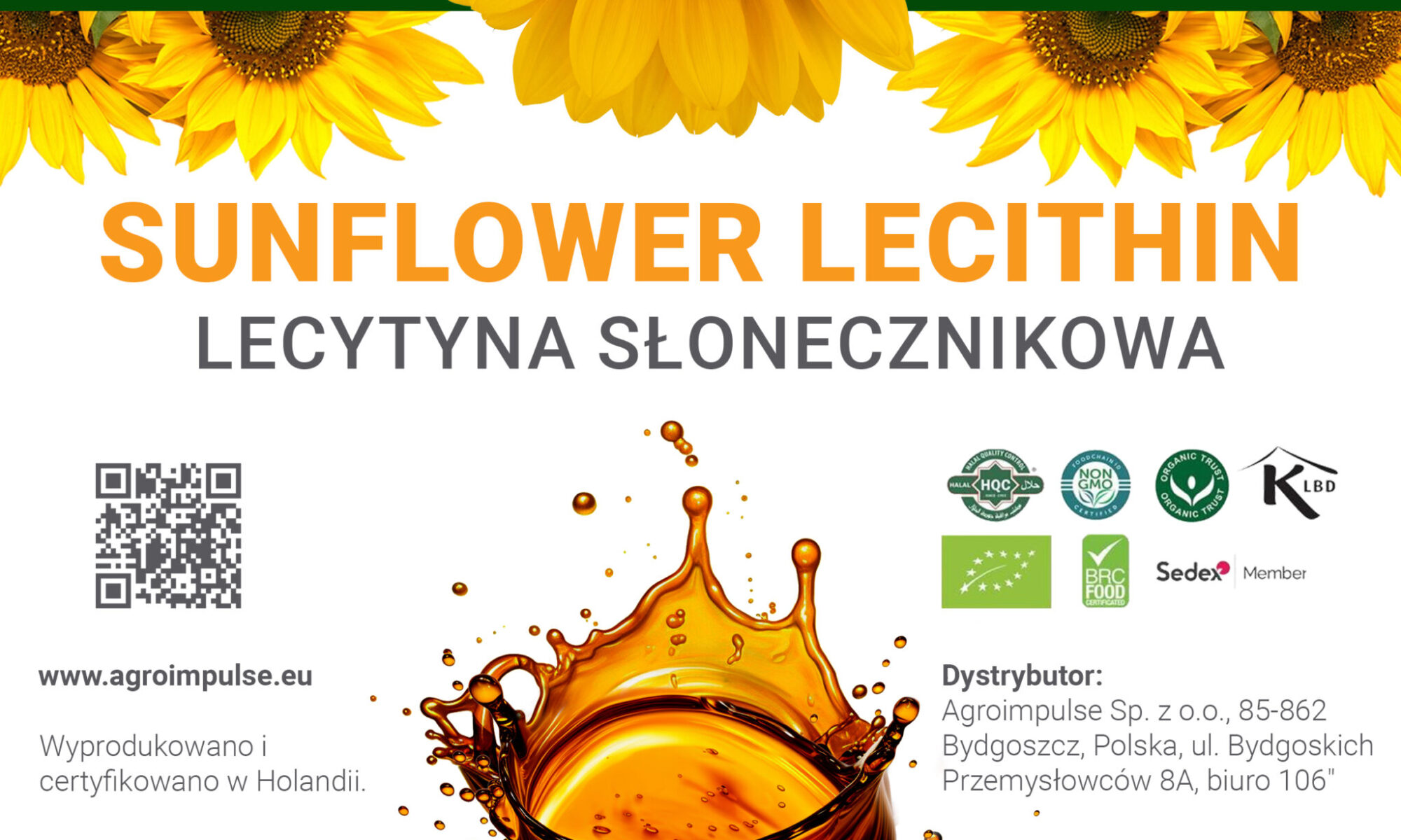 Available packing for sunflower lecithin